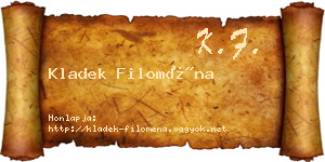 Kladek Filoména névjegykártya